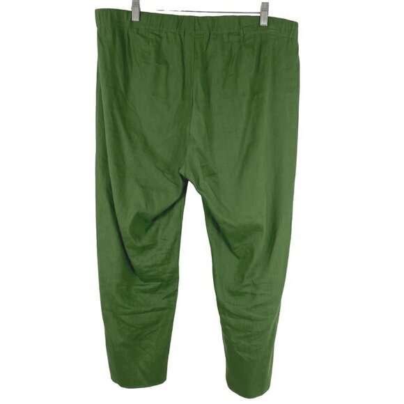 J. Jill Linen Blend Stretch Pull On Cropped Pants Womens Large Green PT-2052 - Picture 4 of 7